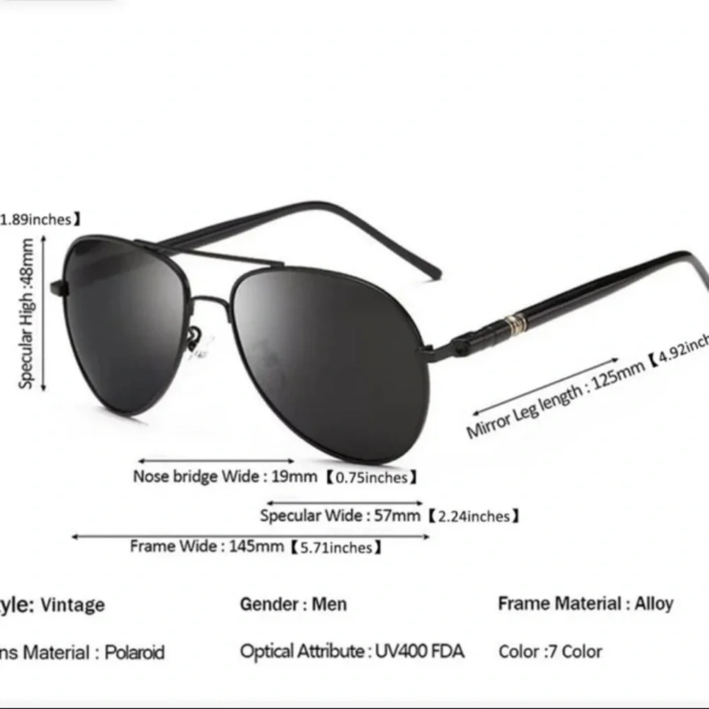 Mens Metal Aviator Sunglasses Gunmetal Gray Frames Polarized Lenses New